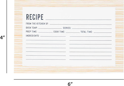 C.R. Gibson Bloom Double Sided Recipe Card Set, 4" W x 6" L, Yellow...