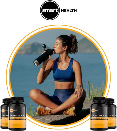 Vitamin D3 + K2 - Bone Health & Immune Support - 7000 IU(175 MCG)D3 + 500 MCG K2 - Cofactors B6, Magnesium & Zinc - Gluten Free, Vegan, Non-GMO - ...