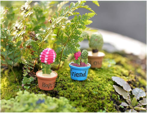 7 in 1 Dollhouse Decoration Plant Pots Miniature Green Potted Miniature Bonsai Model Dollhouse Accessories Decor,1 12 Scale Doll House Miniature P...