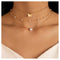 Bohemia Layering Necklace Choker Chain Gold Butterfly Pendant Necklace Chain Floating Pearl Choker Necklace Pearl Beads Necklace Jewelry for Women...
