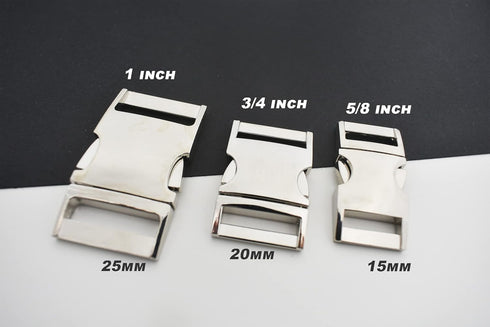 Bytiyar Buckle 6 pcs 3/4 inch(20mm) Quick Side Release Clips Metal Buckles for Straps Webbing Paracord Bracelet Dog Collar Backpack Belt,Silver...