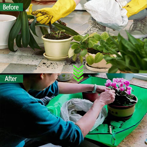 Plant Repotting Mat for Plants, Foldable Indoor Succulent Potting Tray, Portable Gardening Transplanting Mats - Size Included 26.8" x 26.8" and 39...