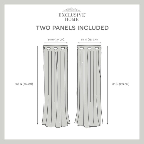 Exclusive Home Loha Linen Grommet Top Curtain Panel Pair, 54"x108", Dove Grey...