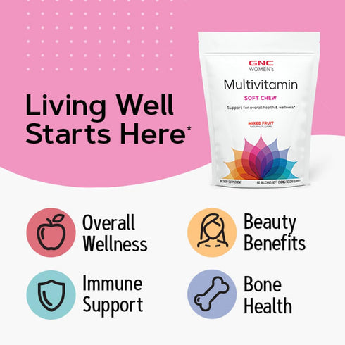 GNC Womens Multivitamin Soft Chew - Mixed Fruit...