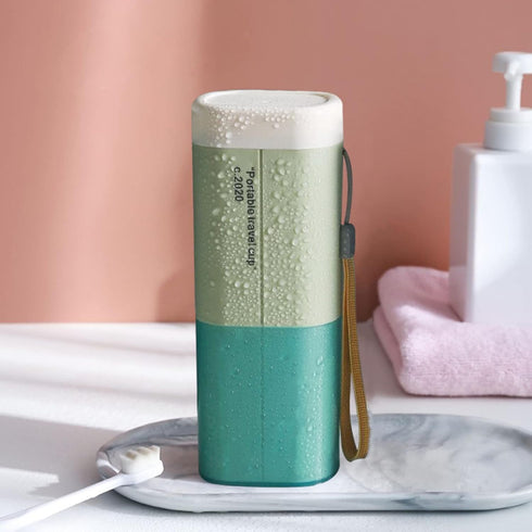 Travel Toothbrush Case Multifunctional Toothpaste Container Case Portable Business Trips Wash Cup Holder Organizer Toothbrushes Towel Storage Box ...