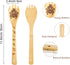5Pcs Carved Bamboo Wood Cooking Spoons for Gift, Funny Burned Friends Wooden Spoons Spatula Cookware Set, Kitchen Utensils Decor Friends Merchandi...