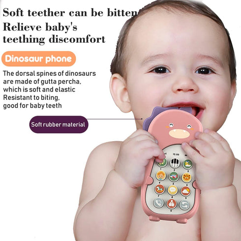 Baby Cell Phone Toy with Early Education & Music, Learning Educational dinosaur fake phone fun for kids, Sensory Toys for Toddlers Kids Boys and G...