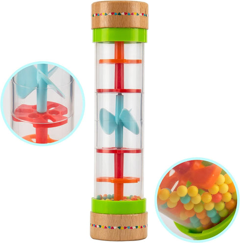 Musfunny Rainmaker Baby Rain Stick Toys for Kids: 8 inch Rainstick Sensory Rattle Toys for Babies,Shaker Rainfall Tubes Musical Instrument -Colorf...
