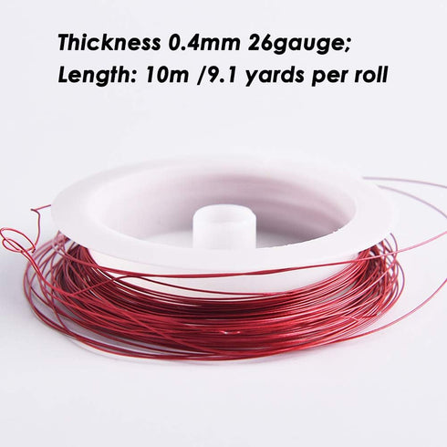 10 Pack Jewelry Beading Wire with Cutting Pliers, DaKuan Craft Wire Jewelry Beading Wire Tarnish Resistant Copper Wire for Jewelry Making (26 Gaug...