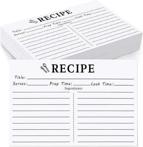 70 Count Recipe Cards, Recipe Cards 4x6 White, 4x6 Recipe Cards Double Sided, Blank Recipe Cards for Bridal Shower and Wedding...