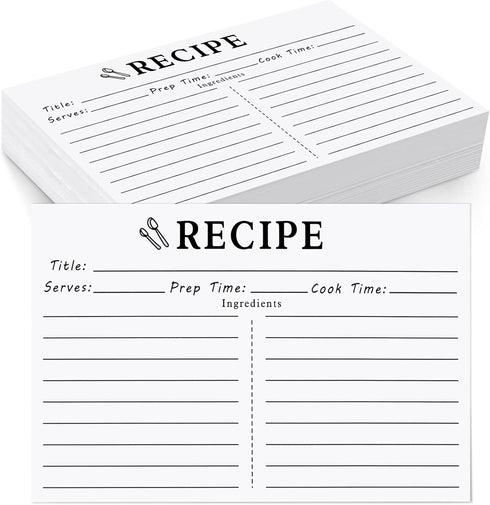 46 Count Recipe Cards, Recipe Cards 5x7 White, 5x7 Recipe Cards Double Sided, Blank Recipe Cards for Bridal Shower and Wedding...