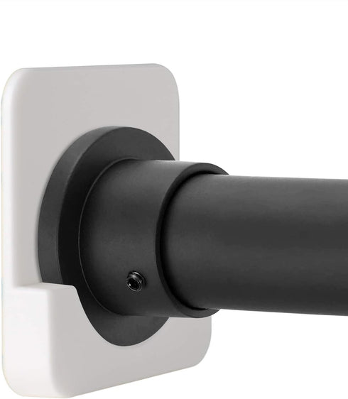 Shower Curtain Rod Holder for Wall Mount | Adhesive Shower Tension Rod Retainer for Tile | No Drilling | Stick On | 2 Pack, White (Shower Curtain ...