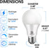 Energetic LED Light Bulbs 100 Watt Equivalent, Warm White 3000K, 1600lm 13.5W A19 Dimmable Light Bulb, CRI80+, 15000Hrs, 6-Pack, UL Listed...