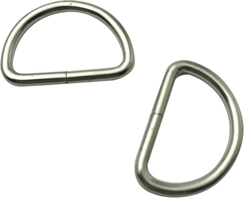 SYSOLYWIN 50Pcs 5/8 inch Silver Multi-Purpose Metal D Ring Semi-Circular D Ring for Hardware Bags Ring Hand DIY Accessories (15mm) A1196...