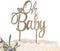 PAPALONG Wooden "OH BABY" Cake Topper for Baby Showers - Rustic Woodland Themed Gender Neutral Baby Shower Decoration for Boys & Girls...
