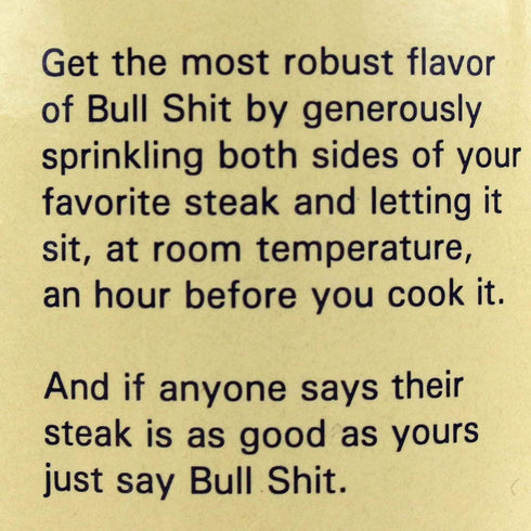 Bull Shit Steak Seasoning, Net Wt 12oz...
