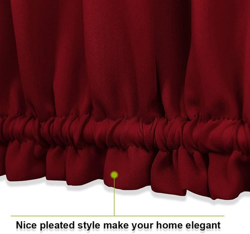 PONY DANCE Christmas Burgundy Red Door Curtain - Xmas Home Decoration Rod Pocket Blackout French Panel Light Block with Bonus Tieback for Front Do...