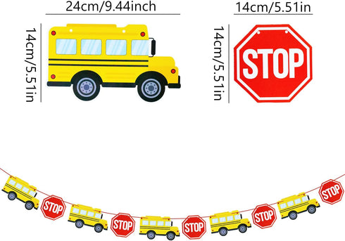 Back to School Bus Banner First Day of School Banner School Bus Decorations Back to School Bus Party Decorations Supplies Classroom School Hanging...