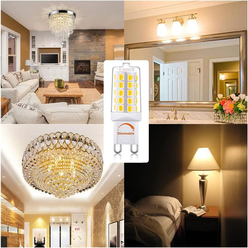 G9 led Bulb Dimmable 4W Natural Daylight White 4000K,Equivalent to 40W Halogen Light, 450Lm 120V AC CRI> 85,No Strobe, Ceramic Bi Pin Base, G9 Bul...