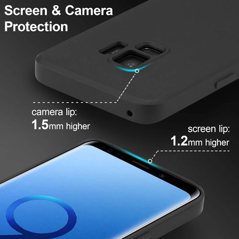 UEEBAI Case for Samsung Galaxy S9, Slim Liquid Silicone Case Shockproof Full Body Protection Phone Case with Anti-Scratch Microfiber Ultra Slim So...