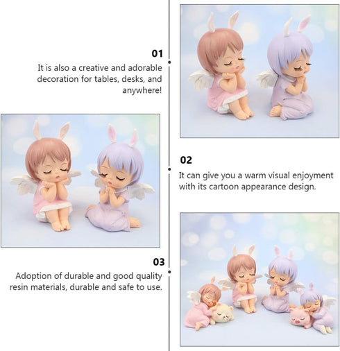 KESYOO Baby Doll Birthday Cupcake Topper Angels Figurine Prince Princess Doll Figures Miniature Resin Statue Ornament Car Ornaments Anniversary Br...