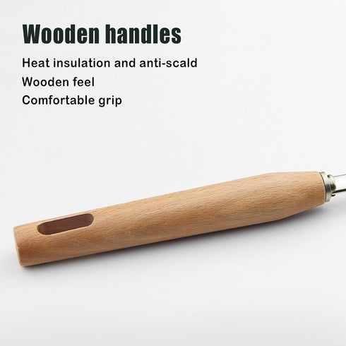 Spider Strainer, Skimmer Spoons, 6.3 Inch Spider Strainer Skimmer Ladle for Cooking and Frying, Cooking Utensils Frying Spoon with Wooden Handle, ...