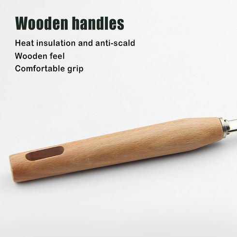 Spider Strainer, Cooking Spider,7.9-inch Extra Large Spider Spoon with Wood Handle, Stainless Steel Spider Cooking Utensil for Cooking and Frying...