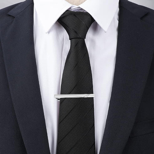 Gleamart Silver Tie Clip for Men Business Necktie Pinch Clip Personalised Cufflink Set...