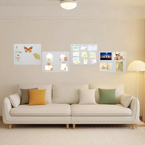 Bulletin Board 16.5 X 12.6 Inches, Self-Adhesive Bulletin Board,Office Board for Wall with 4pcs Push Pins,White Board for Paste Notes, Photos, Sch...