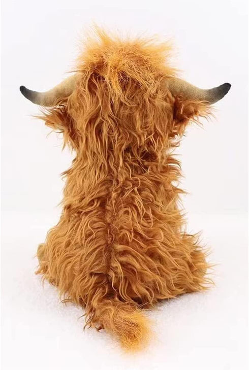 Highland Cow Stuffed Animal Highland Cow Plush, Realistic Fluffy Highland Cow Soft Farm Plushies Toy, Stuffed Cow Toys Gifts for Boys Girls Kids A...