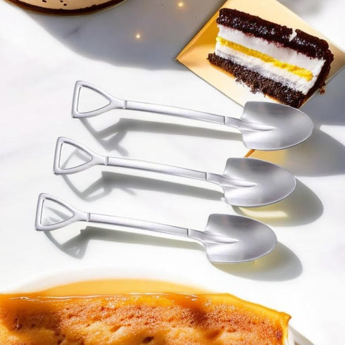 Smilesunus 10 Pcs Mini Shovel Spoons Dessert Spoons Stainless Steel Ice Cream Yogurt Spoons...