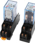 BULUSHI 4Pcs MY2N-J AC110/120V 5A Coil Red Indicator Light 35mm DIN Rail DPDT 8Pins Electromagnetic General Purpose Power Relay + Socket Base......