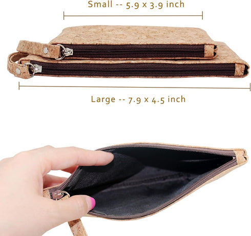 boshiho Natural Cork Clutch Wristlet Wallet Cell Phone Card Holder Coin Purse Bag...