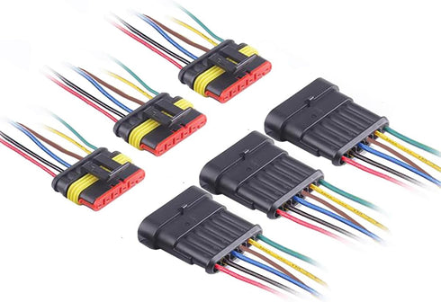 6 pin Waterproof Connectors,6 Wires Car Electrical Connector,with Wire 16 AWG Marine for Car,Truck,Boat,Motorcycle and Other Wire Connections. (3p...