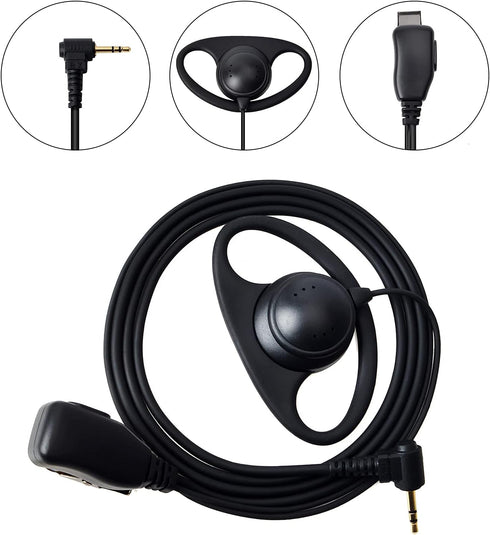 1 Pin 2.5mm D Shape Walkie Talkie Earpiece Headsets with PTT Mic?for Motorola Radios Talkabout Series Two-Way Radios ?2 packs?...
