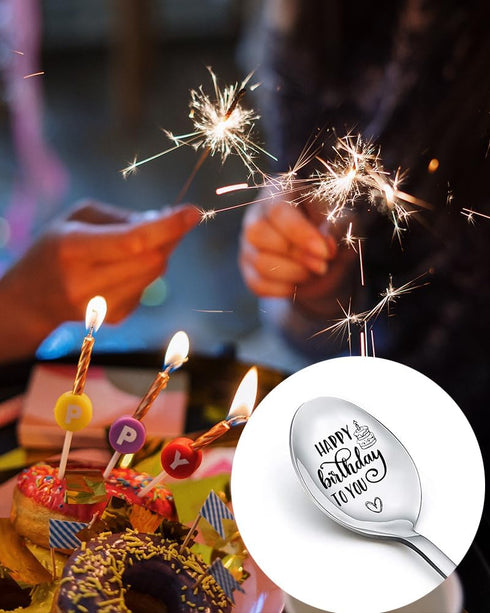 Birthday Spoon Gifts for Women Men Happy Birthday To You Spoons for Best Friend Daughter Son Birthday Gift for Girls Boys Bday Gifts for Sister Br...