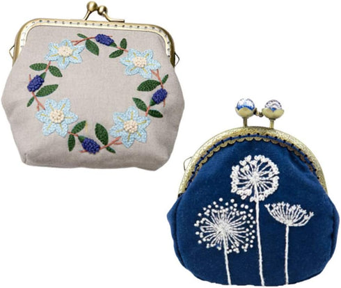 1 Set Coin Purse Embroidery Pouch Making Kit Lock Embroidery Tool DIY Coin Bag (Dandelion Style)......
