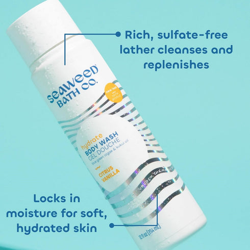 Seaweed Bath Co. Hydrate Body Wash, Citrus Vanilla Scent, 12 Ounce, Shower Gel for Men & Women, Vegan, Paraben Free, Sulfate Free, Cruelty Free...