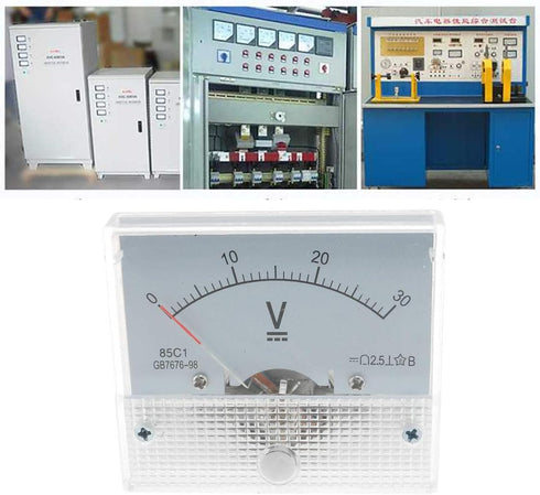 E-outstanding 85C1-50V Voltmeter Class 1.5 DC 0-30V Rectangle Analog Volt Voltage Panel Meter Gauge...