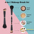 4 in-1 Makeup Brush Set, Foundation Brush Blush Brush Eyeshadow Powder Brush Concealer Brush All-in-One Travel Makeup Brushes Double Ended Makeup ...