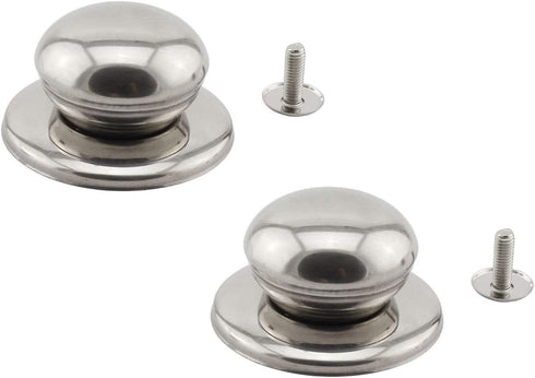 2-Pack Universal Pot Lid Cover Knob Handle,2.1 Inch Stainless Steel Replacement Cookware Pot Lid Handle Circular Handgrip Knob...