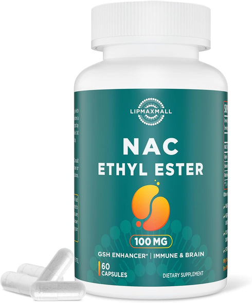N-Acetyl Cysteine Ethyl Ester 100mg - More Absorption Than 1000mg NAC - with Glycine 600mg - Benefit Glutathione - Good for Immune System & Antiox...