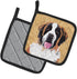 Caroline's Treasures SC9129PTHD Saint Bernard Wipe Your Paws Pair of Pot Holders Kitchen Heat Resistant Pot Holders Sets Oven Hot Pads for Cooking...