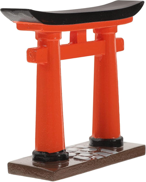 STOBOK Japanese Torii Gate Miniature Shrine Fairy Gardens Decor Zen Garden Japan Torii Gate Altar Shelf Bridge Landscape Ornament for Aquarium Fis...