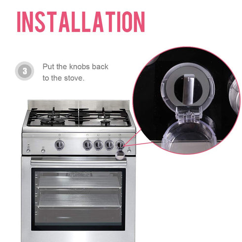EUDEMON Clear 6pack Safety Children Kitchen Stove Gas Knob Covers (Clear)