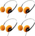 4Pcs Orange Retro Over-Ear Headphone,Vintage Feelings Underwire Headphone,Retro Lightweight Earphones,Hi-Fi Stereo Earphone Headset,Walkman ,for M...