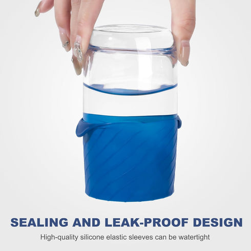 Leak Locks, Silicone Travel Covers, Elastic Sleeves for Leak Proofing Travel, Travel Size Container Silicone Sleeves, Travel Accessories for Shamp...