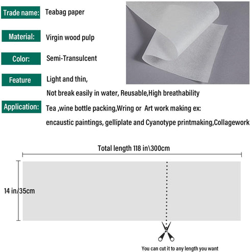 Artist Teabag Paper 14"x118" for Mixed Media Art,Handmade Paper DIY Art Craft...