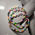300pcs White Acrylic Number Beads 7x4mm Mixed Number Beads Acrylic Plastic Round Shape Loose Beads (White & Color)...