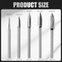 Wood Carving Tools for Rotary Tool, 10Pcs Engraving Drill Accessories Bit Wood Crafts Grinding Woodworking Tool with 1/8” Shank-DIY Wood Carving T...